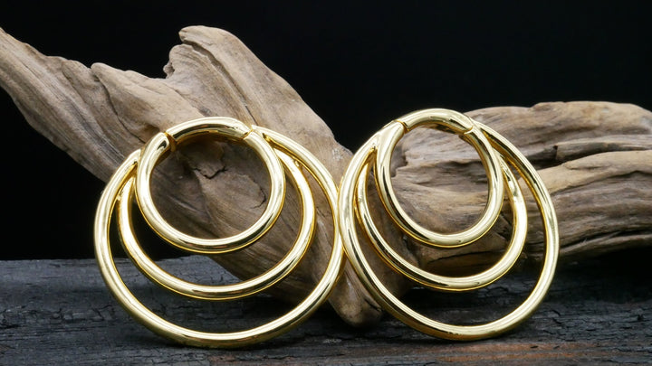 Paar Ohrringe Gold Silber 4mm - EE-2