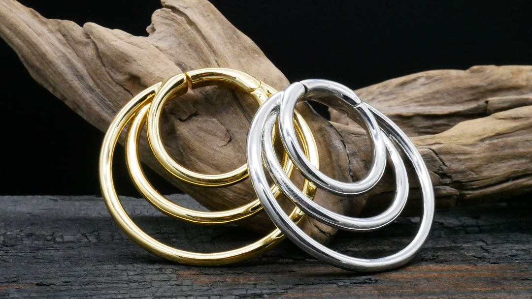 Paar Ohrringe Gold Silber 4mm - EE-2