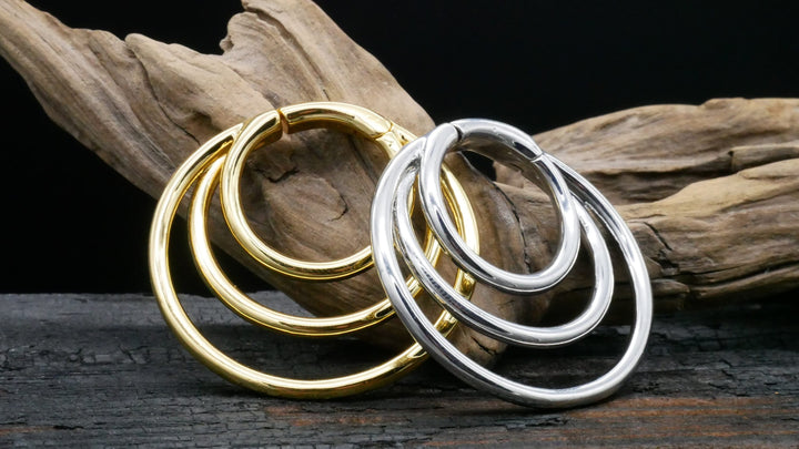 Paar Ohrringe Gold Silber 4mm - EE-2