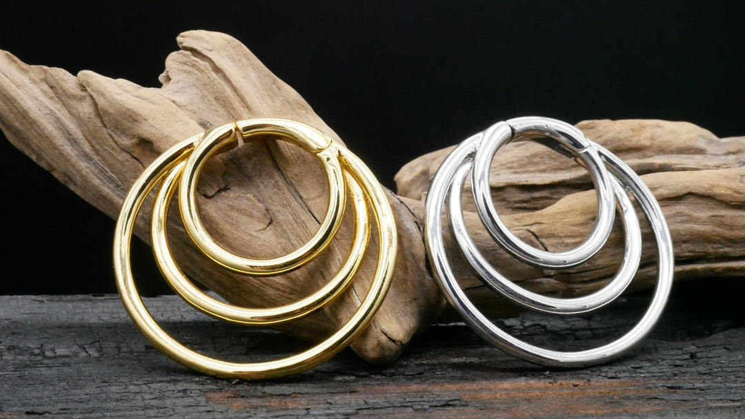 Paar Ohrringe Gold Silber 4mm - EE-2