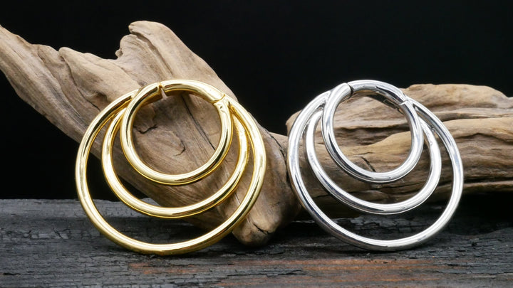 Paar Ohrringe Gold Silber 4mm - EE-2