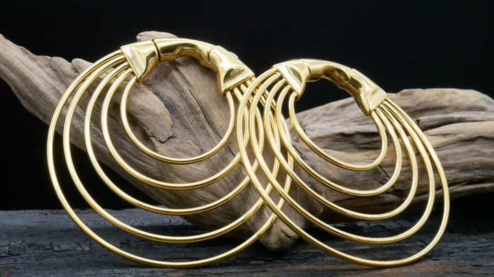 Paar Ohrringe Gold Silber 6mm - EE-2