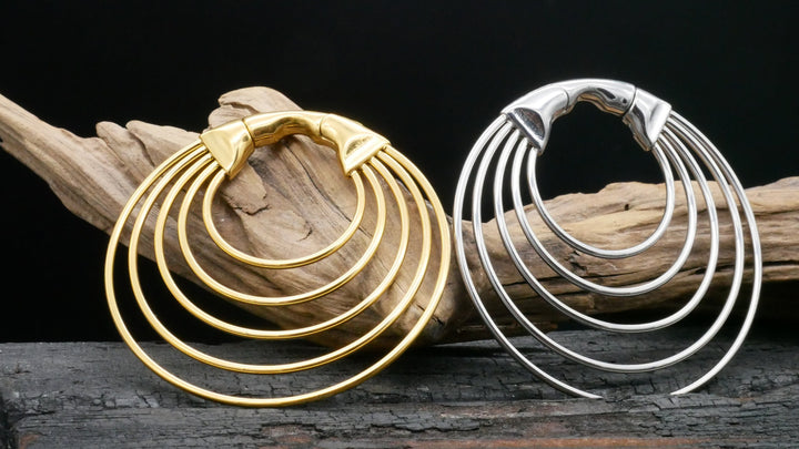 Paar Ohrringe Gold Silber 6mm - EE-2