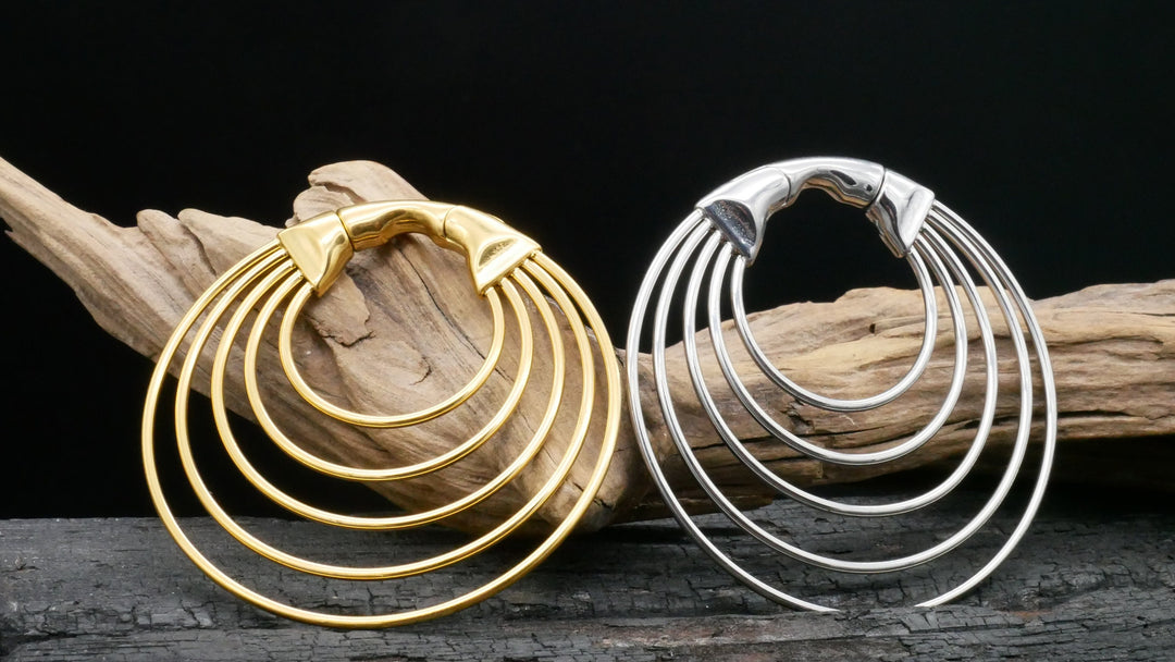 Paar Ohrringe Gold Silber 6mm - EE-2
