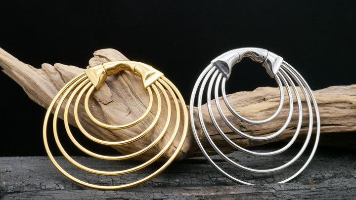 Paar Ohrringe Gold Silber 6mm - EE-2