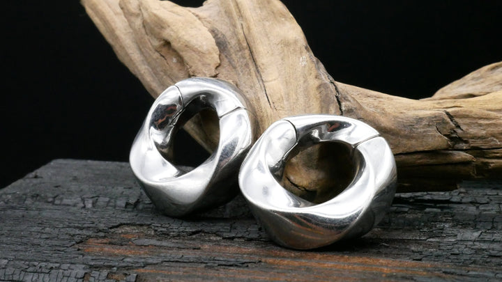Paar Ohrgewichte Gold Silber 6mm - EE-2