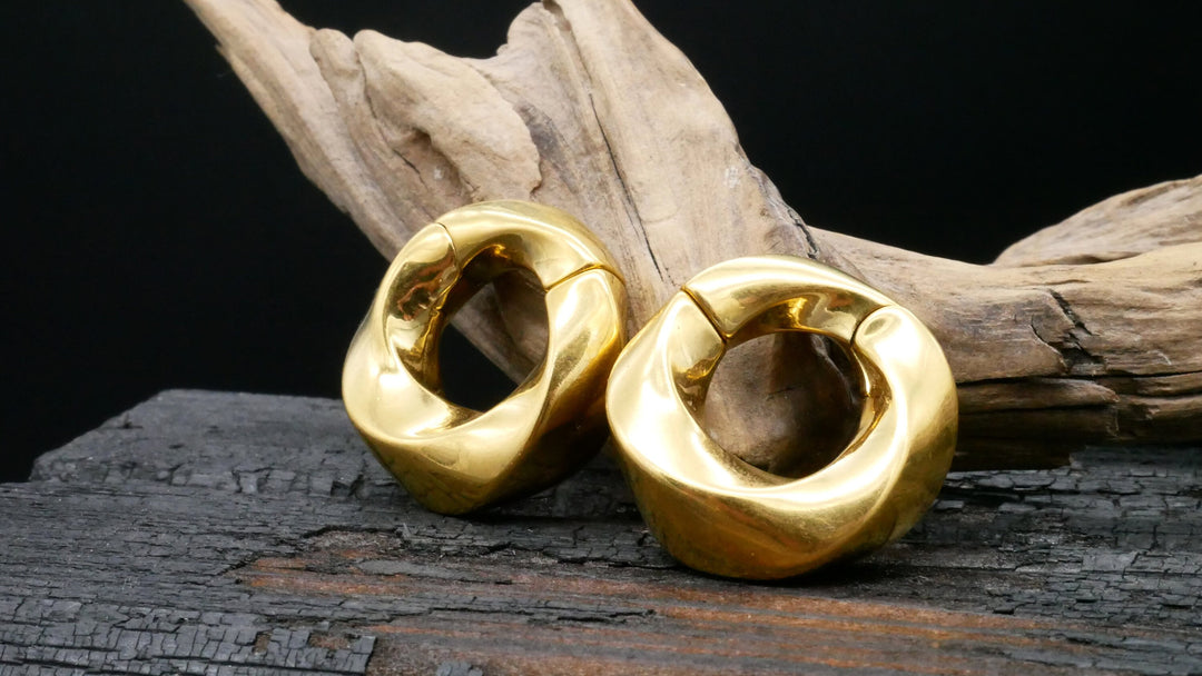 Paar Ohrgewichte Gold Silber 6mm - EE-2