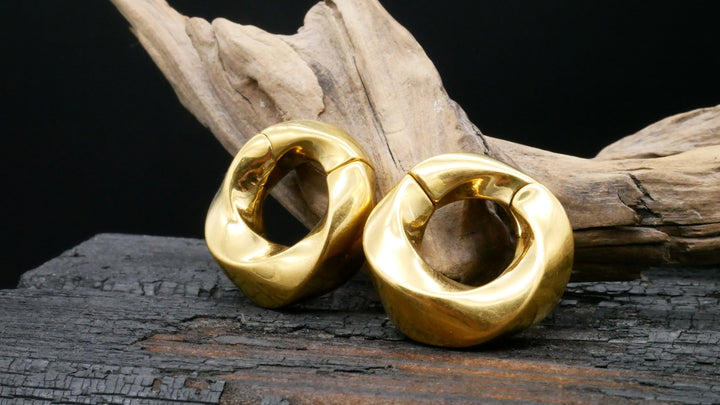 Paar Ohrgewichte Gold Silber 6mm - EE-2