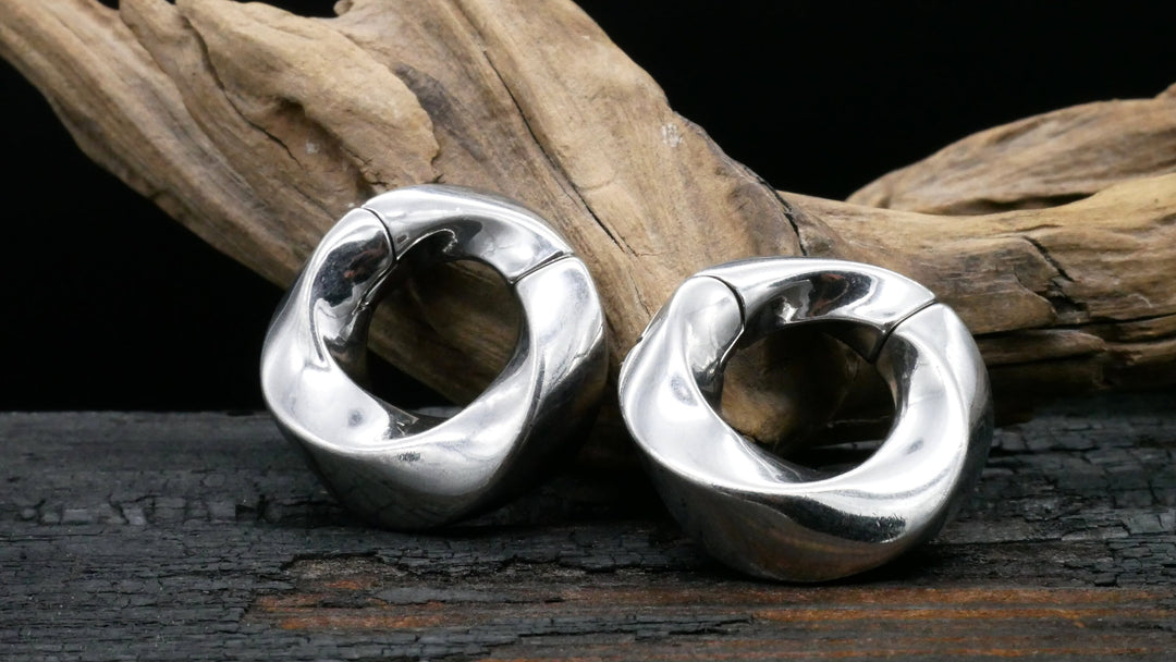 Paar Ohrgewichte Gold Silber 6mm - EE-2