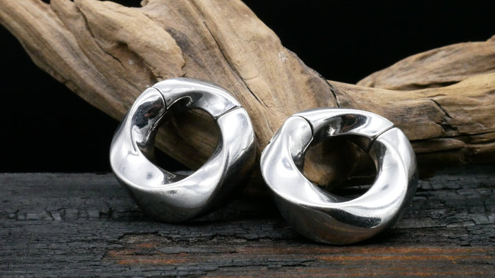 Paar Ohrgewichte Gold Silber 6mm - EE-2