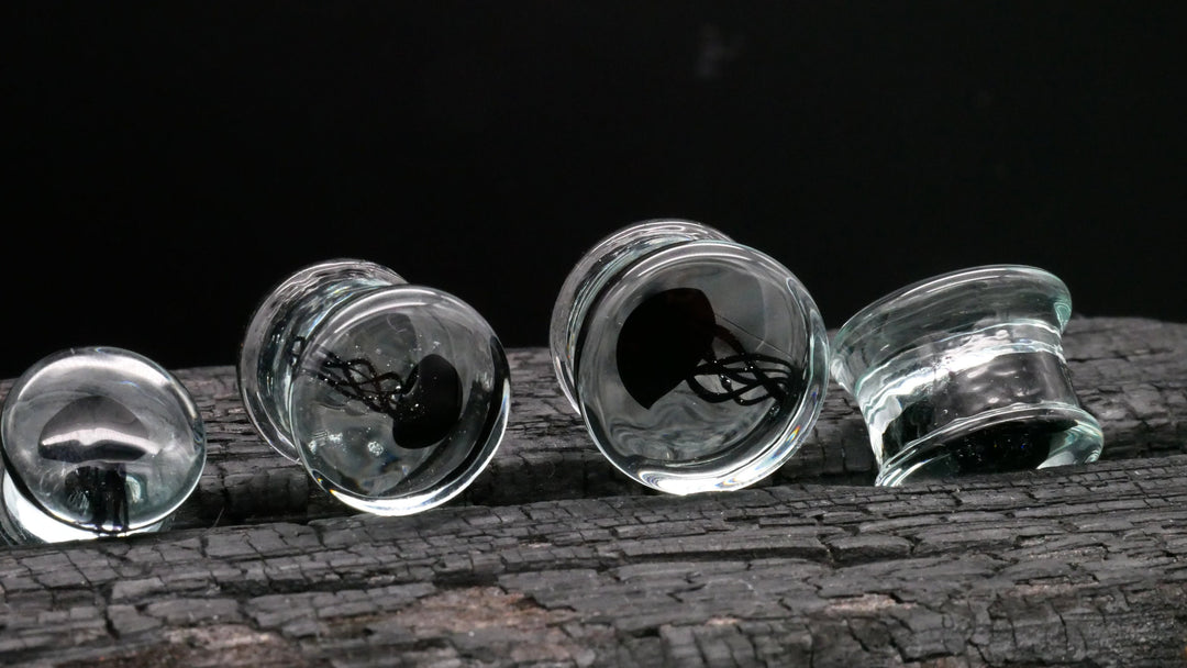 1x Plug aus Glas mit Qualle 8-25mm - L4
