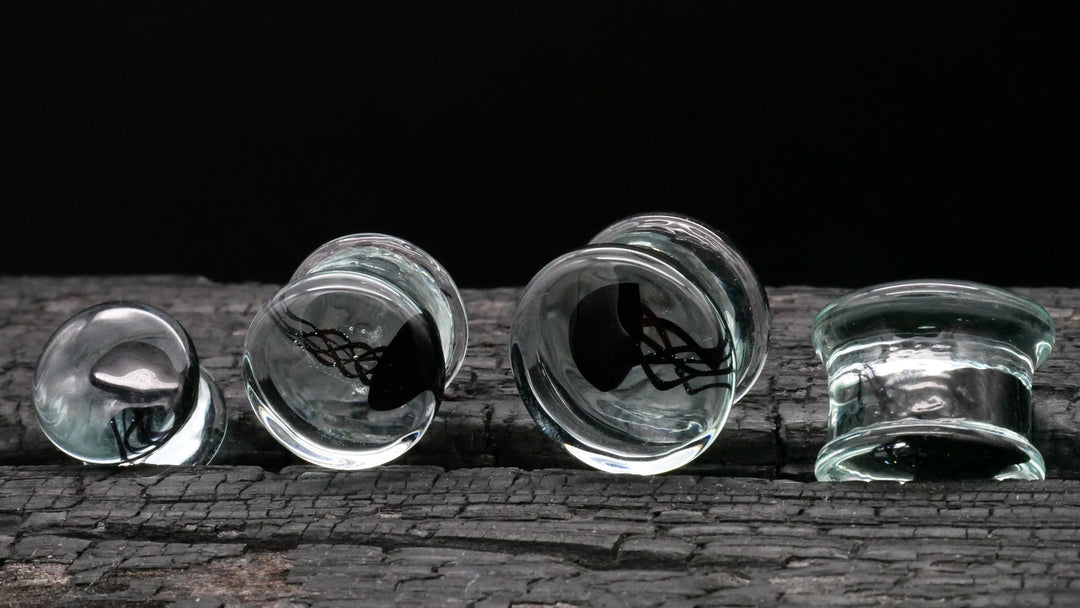 1x Plug aus Glas mit Qualle 8-25mm - L4