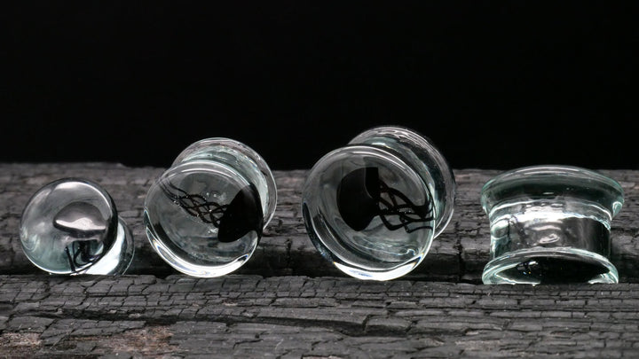 1x Plug aus Glas mit Qualle 8-25mm - L4