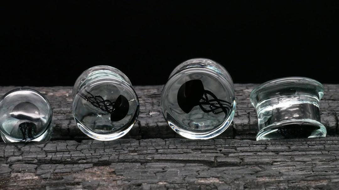1x Plug aus Glas mit Qualle 8-25mm - L4