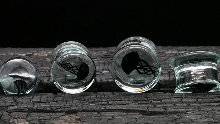 1x Plug aus Glas mit Qualle 8-25mm - L4
