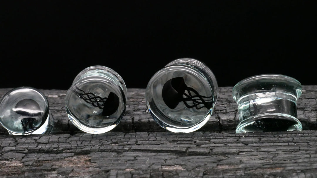 1x Plug aus Glas mit Qualle 8-25mm - L4