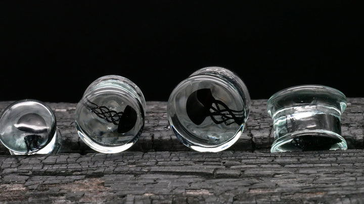 1x Plug aus Glas mit Qualle 8-25mm - L4