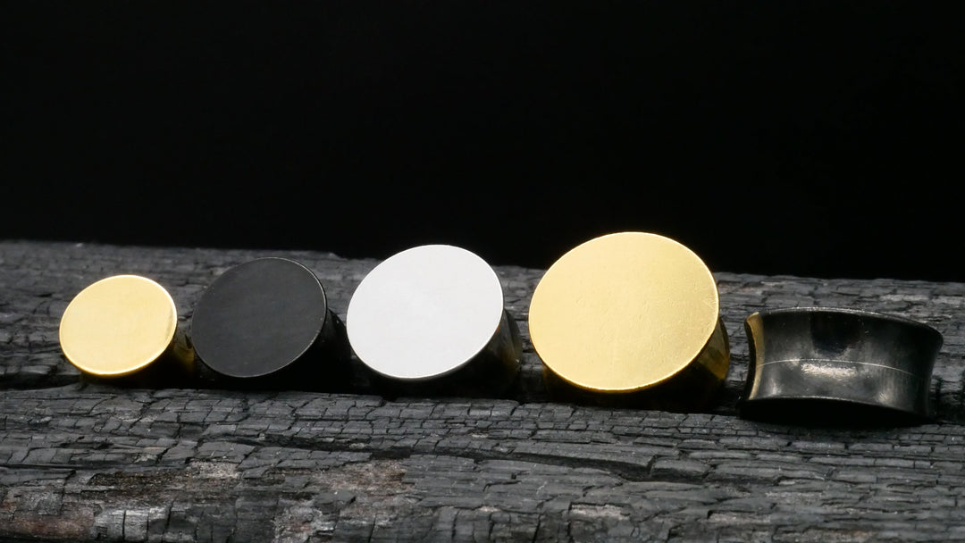 1x Plug Silber Gold Schwarz 6-25mm - B1