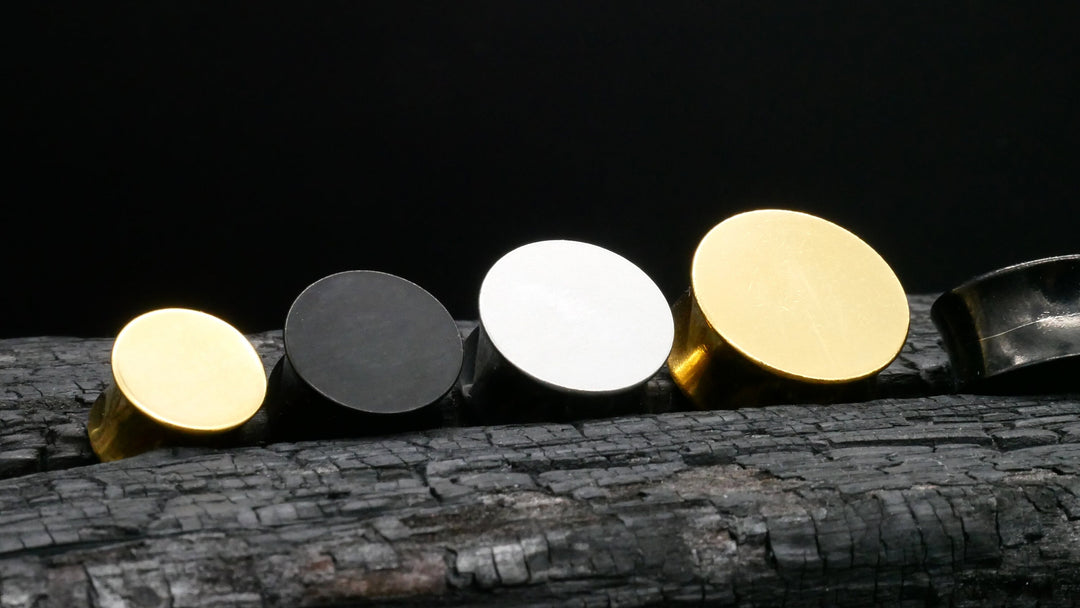 1x Plug Silber Gold Schwarz 6-25mm - B1