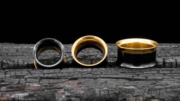 1x Tunnel Gold Schwarz 6-25mm - K2