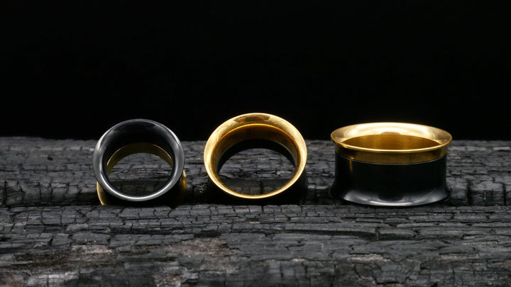 1x Tunnel Gold Schwarz 6-25mm - K2
