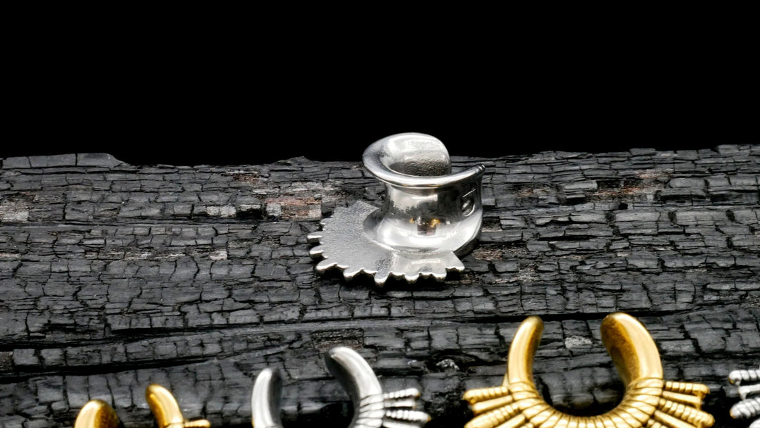 1x Saddle Tunnel Gold Silber 8-19mm - K3
