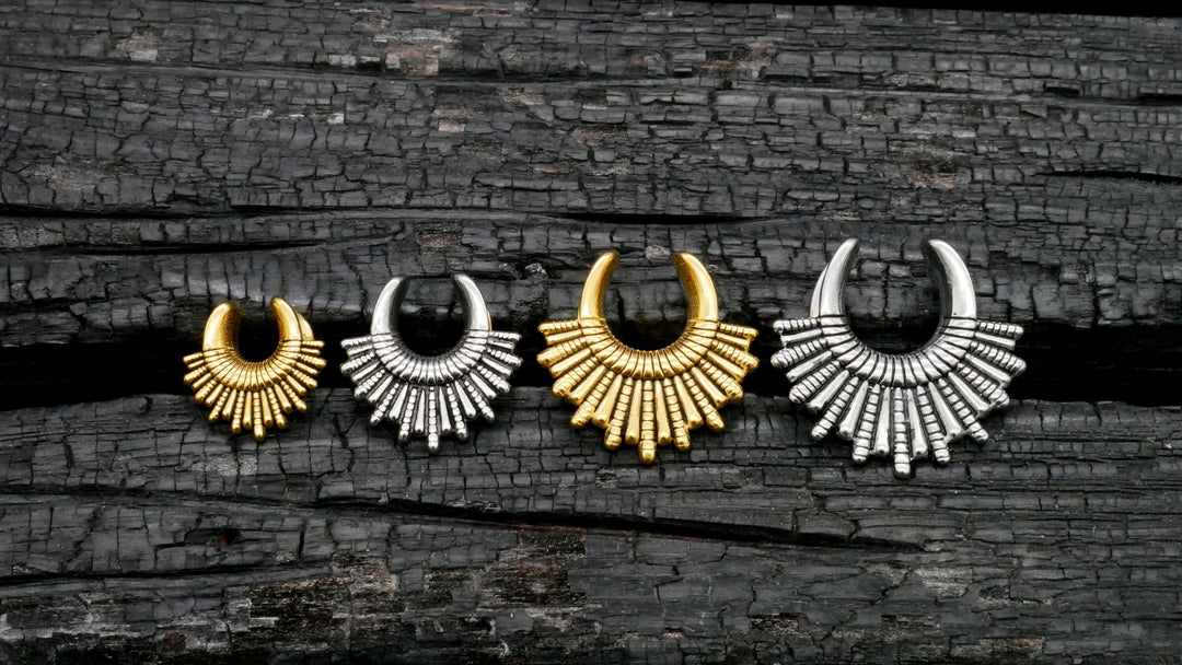 1x Saddle Tunnel Gold Silber 8-19mm - K3