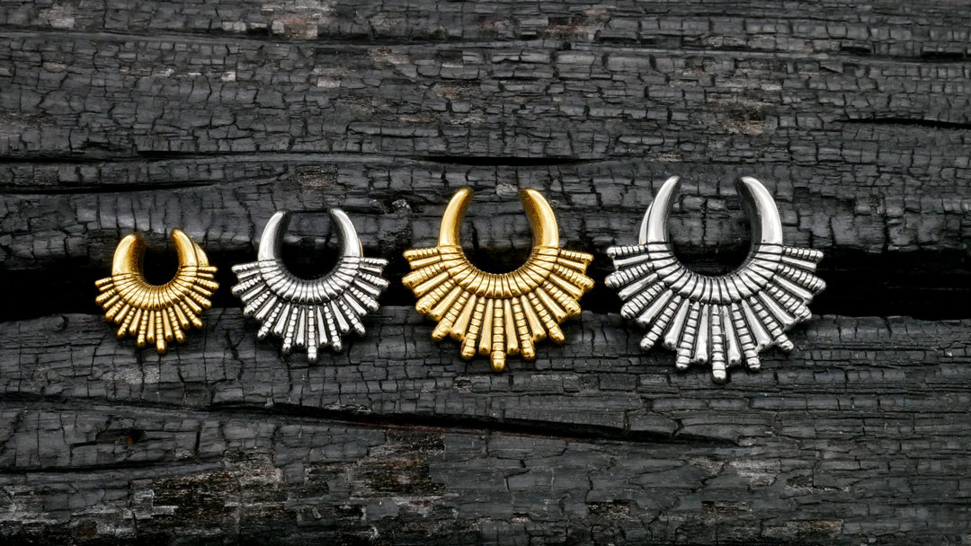 1x Saddle Tunnel Gold Silber 8-19mm - K3
