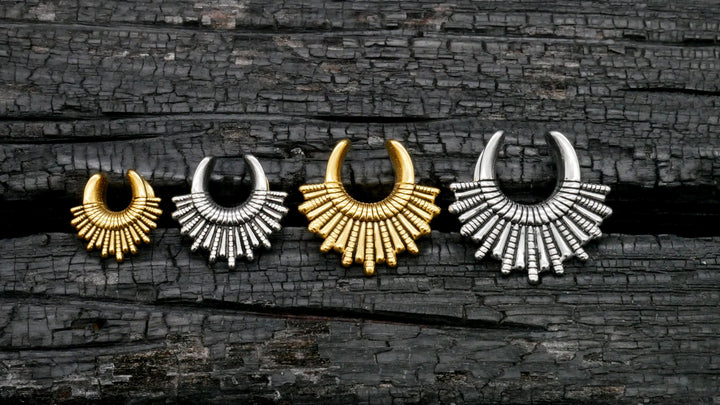1x Saddle Tunnel Gold Silber 8-19mm - K3