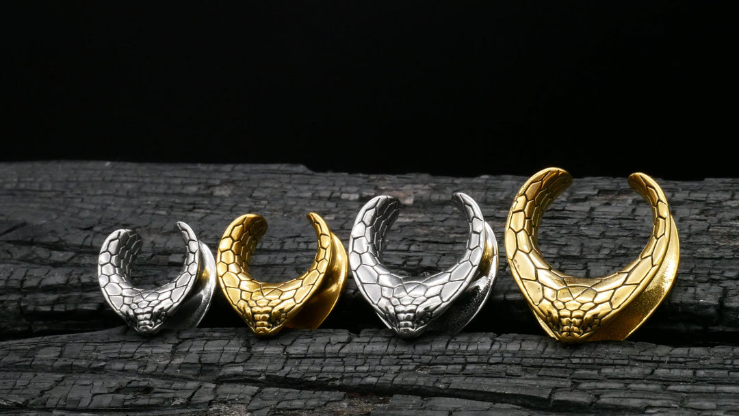 1x Saddle Tunnel Gold Silber 8-19mm - K3