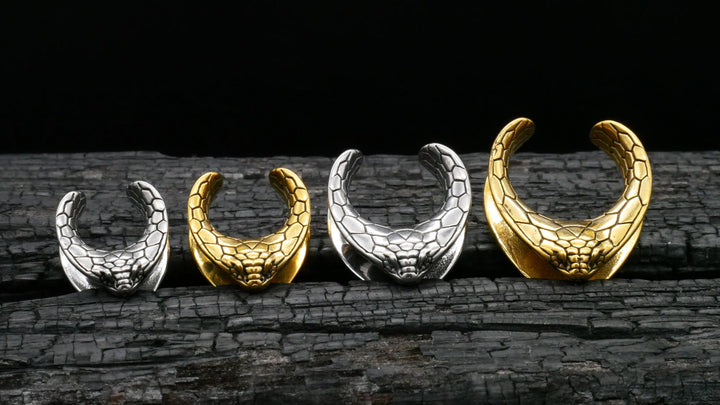 1x Saddle Tunnel Gold Silber 8-19mm - K3
