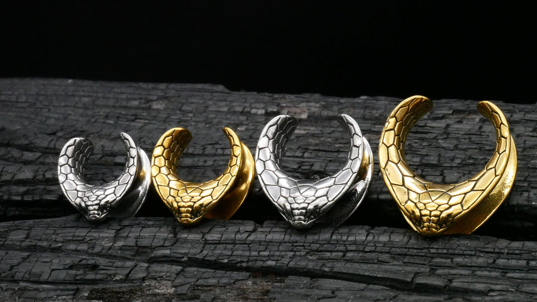 1x Saddle Tunnel Gold Silber 8-19mm - K3