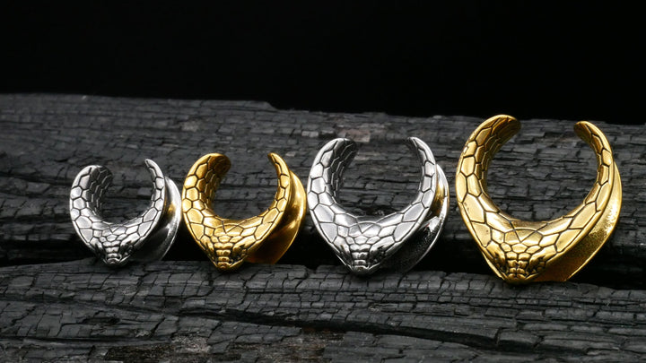 1x Saddle Tunnel Gold Silber 8-19mm - K3