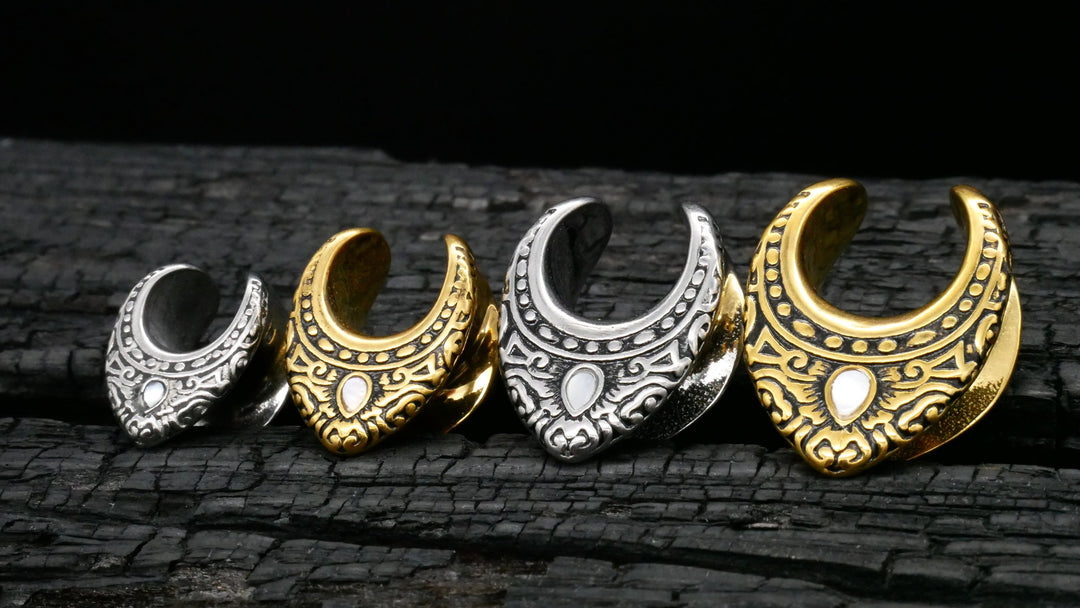 1x Saddle Tunnel Gold Silber 6-16mm - K3