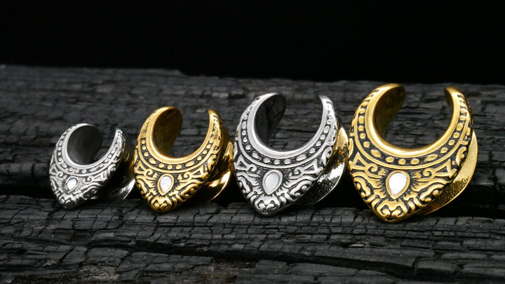 1x Saddle Tunnel Gold Silber 6-16mm - K3