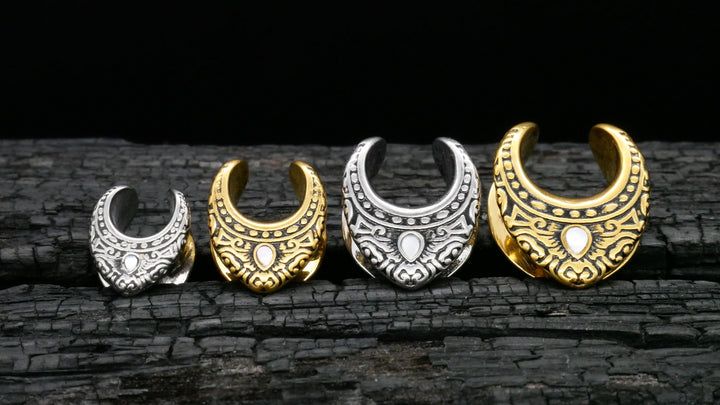 1x Saddle Tunnel Gold Silber 6-16mm - K3