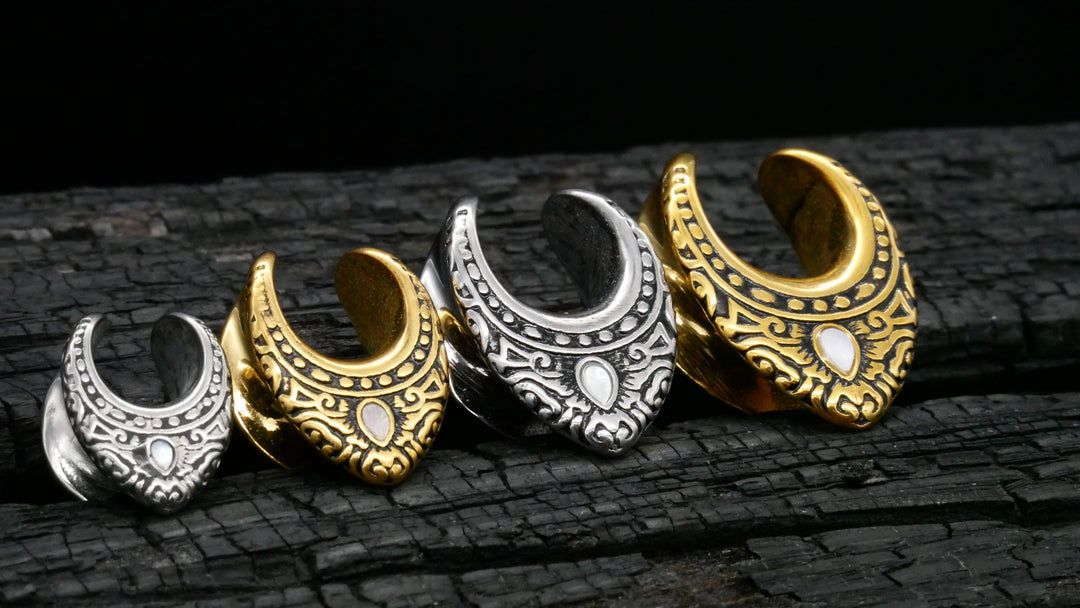 1x Saddle Tunnel Gold Silber 6-16mm - K3