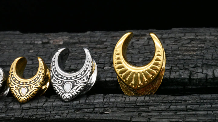 1x Saddle Tunnel Gold Silber 6-16mm - K3