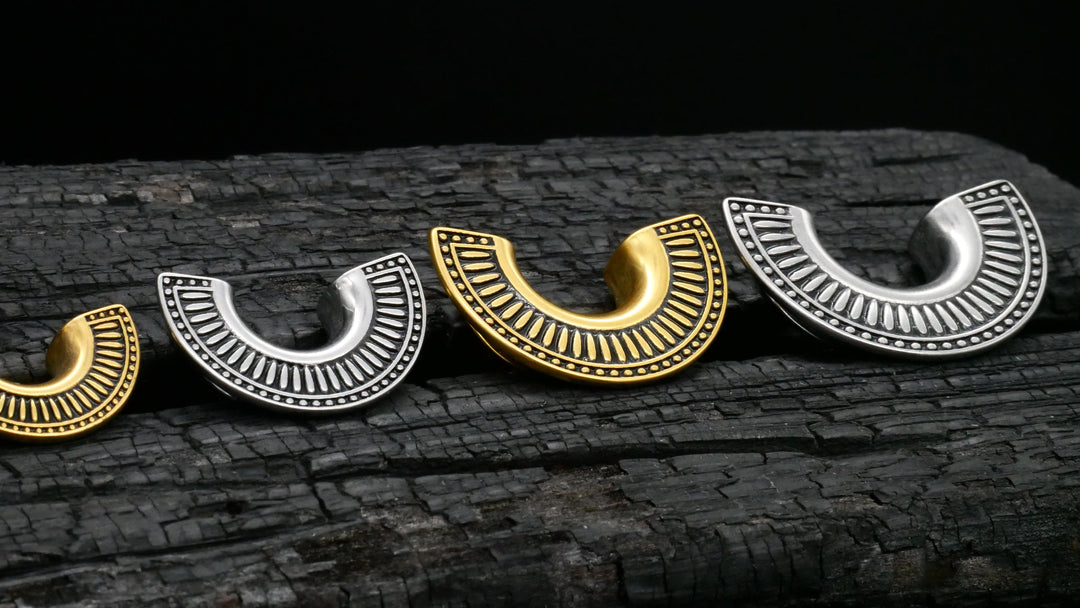 1x Saddle Tunnel Gold Silber 10-25mm - K3