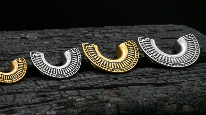1x Saddle Tunnel Gold Silber 10-25mm - K3