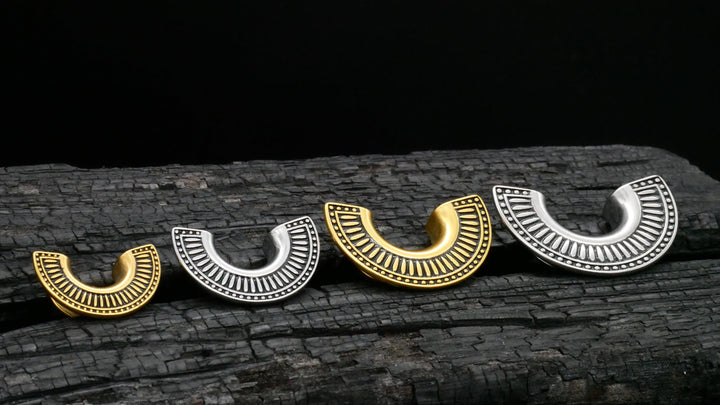 1x Saddle Tunnel Gold Silber 10-25mm - K3