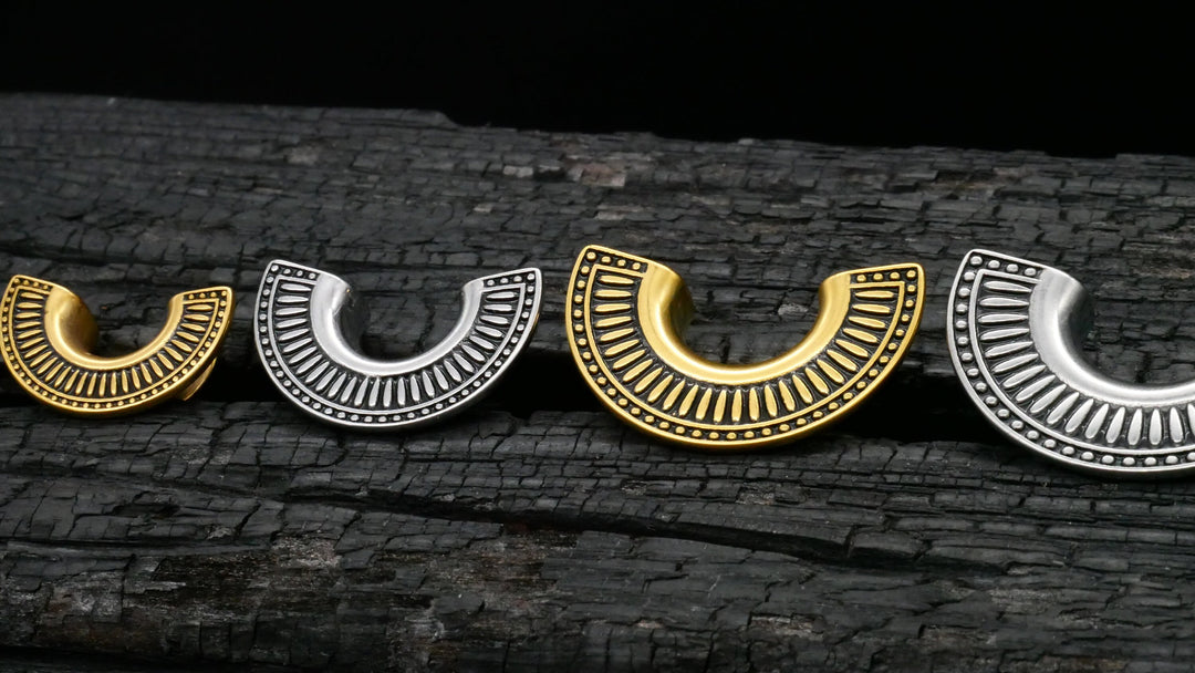 1x Saddle Tunnel Gold Silber 10-25mm - K3