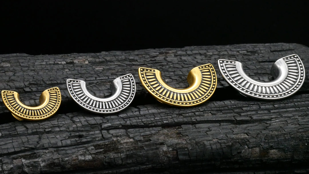 1x Saddle Tunnel Gold Silber 10-25mm - K3