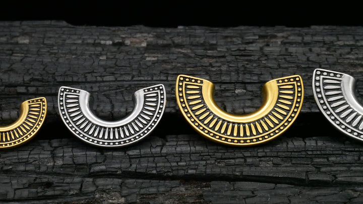 1x Saddle Tunnel Gold Silber 10-25mm - K3