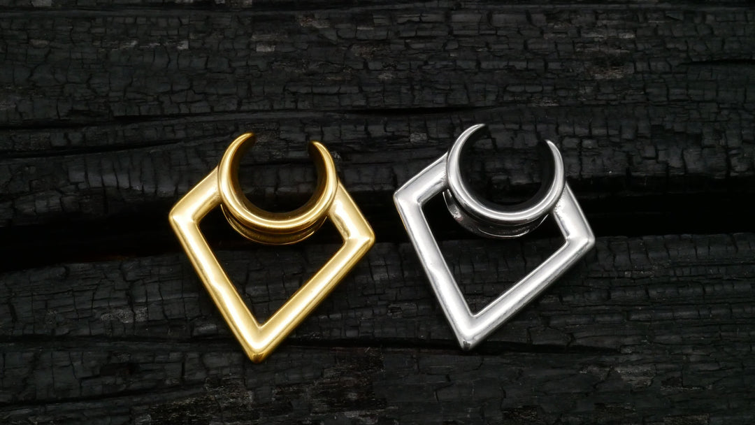 1x Saddle Tunnel Gold Silber 8-19mm - K4