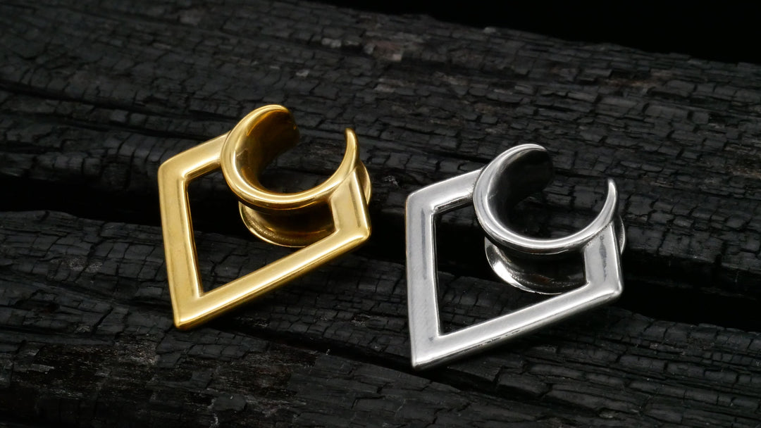 1x Saddle Tunnel Gold Silber 8-19mm - K4