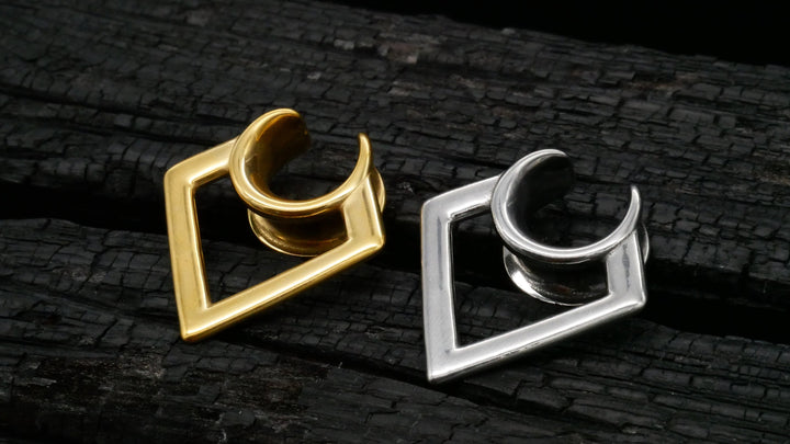 1x Saddle Tunnel Gold Silber 8-19mm - K4