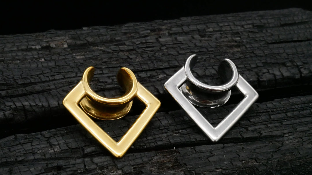 1x Saddle Tunnel Gold Silber 8-19mm - K4