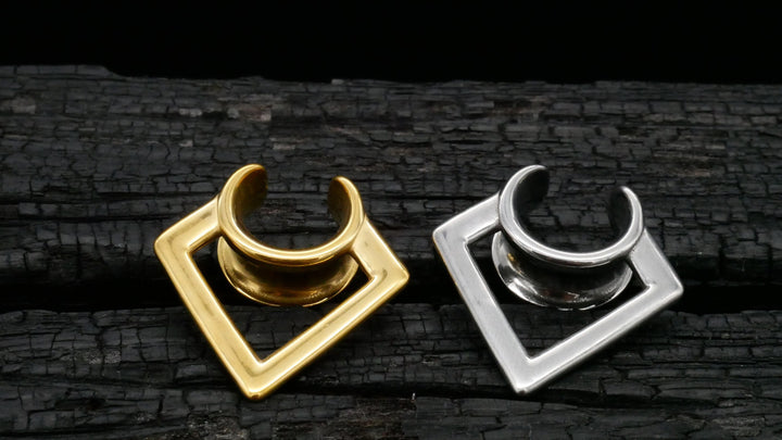 1x Saddle Tunnel Gold Silber 8-19mm - K4