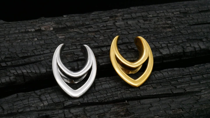 1x Saddle Tunnel Gold Silber 8-16mm - K4